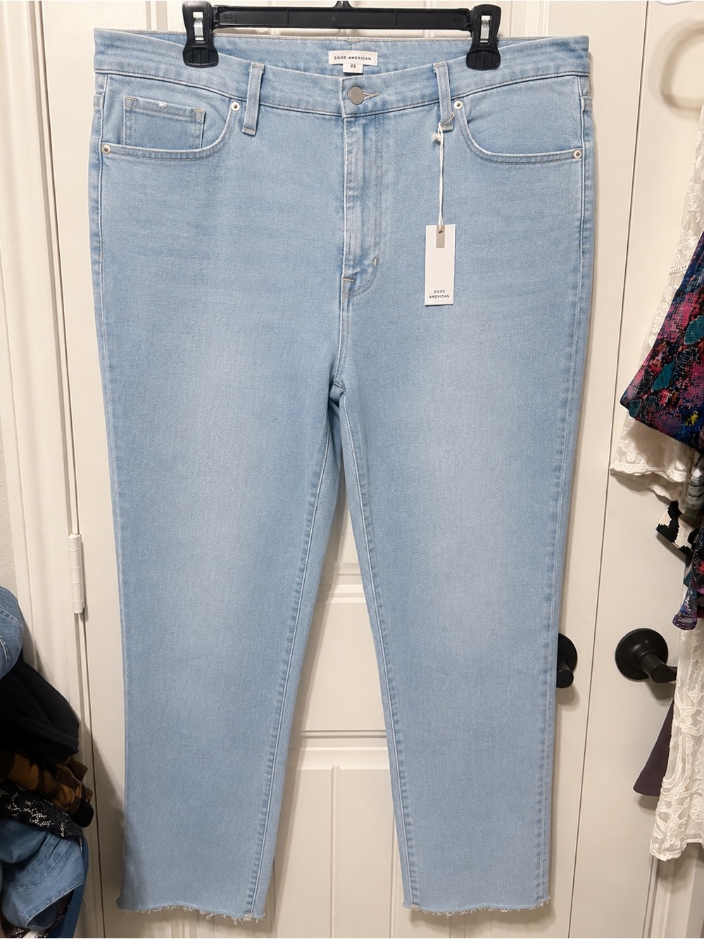 Good American Pale Blue Straight-Leg Jeans for Women